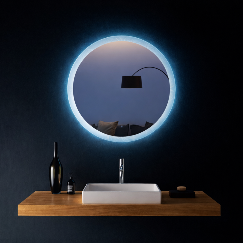 Frosted LED Mirror Round Circle | M302